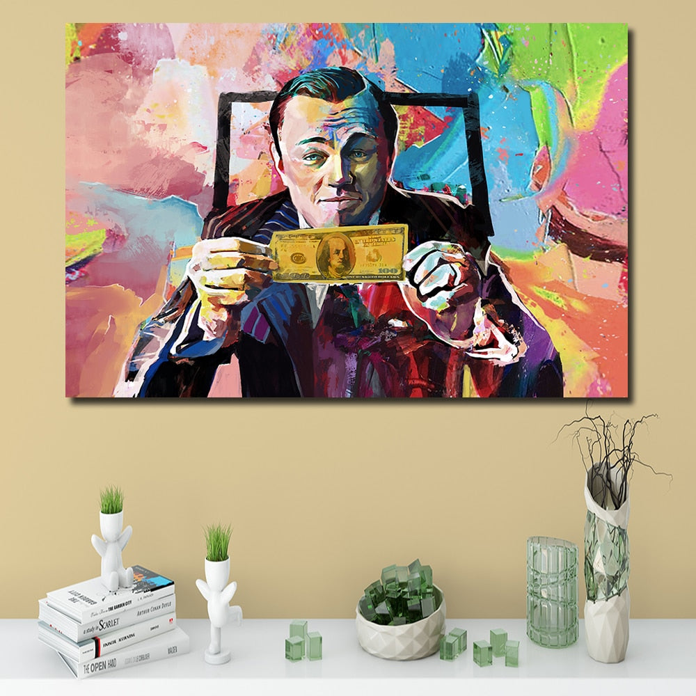 Leonardo DiCaprio - Wall Street Painting