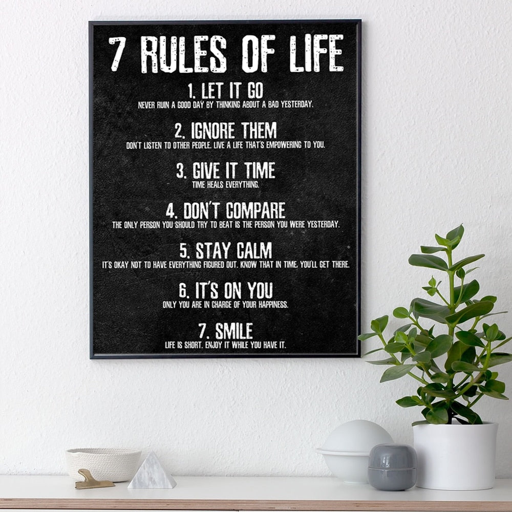 7 Rules of Life - Motivational Poster