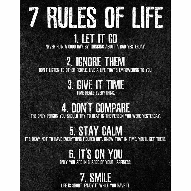 7 Rules of Life - Motivational Poster