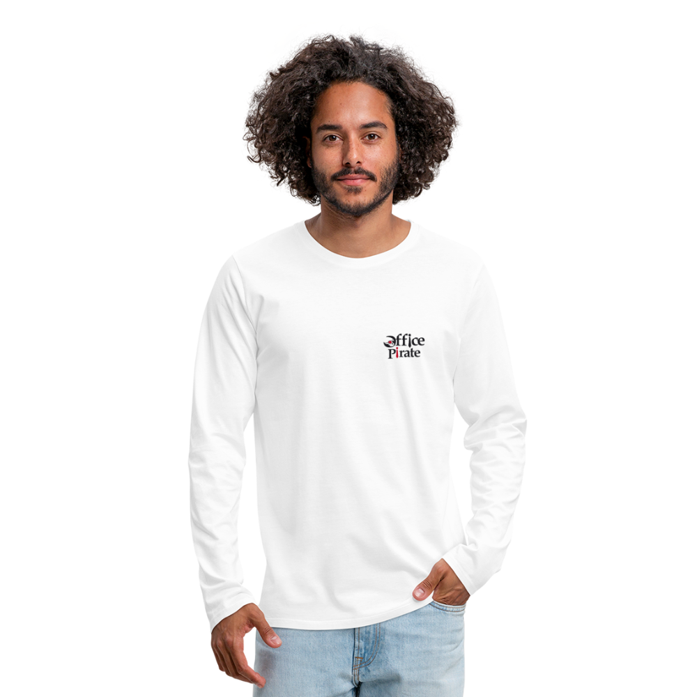 Men's Premium Long Sleeve Office Pirate T-Shirt - white