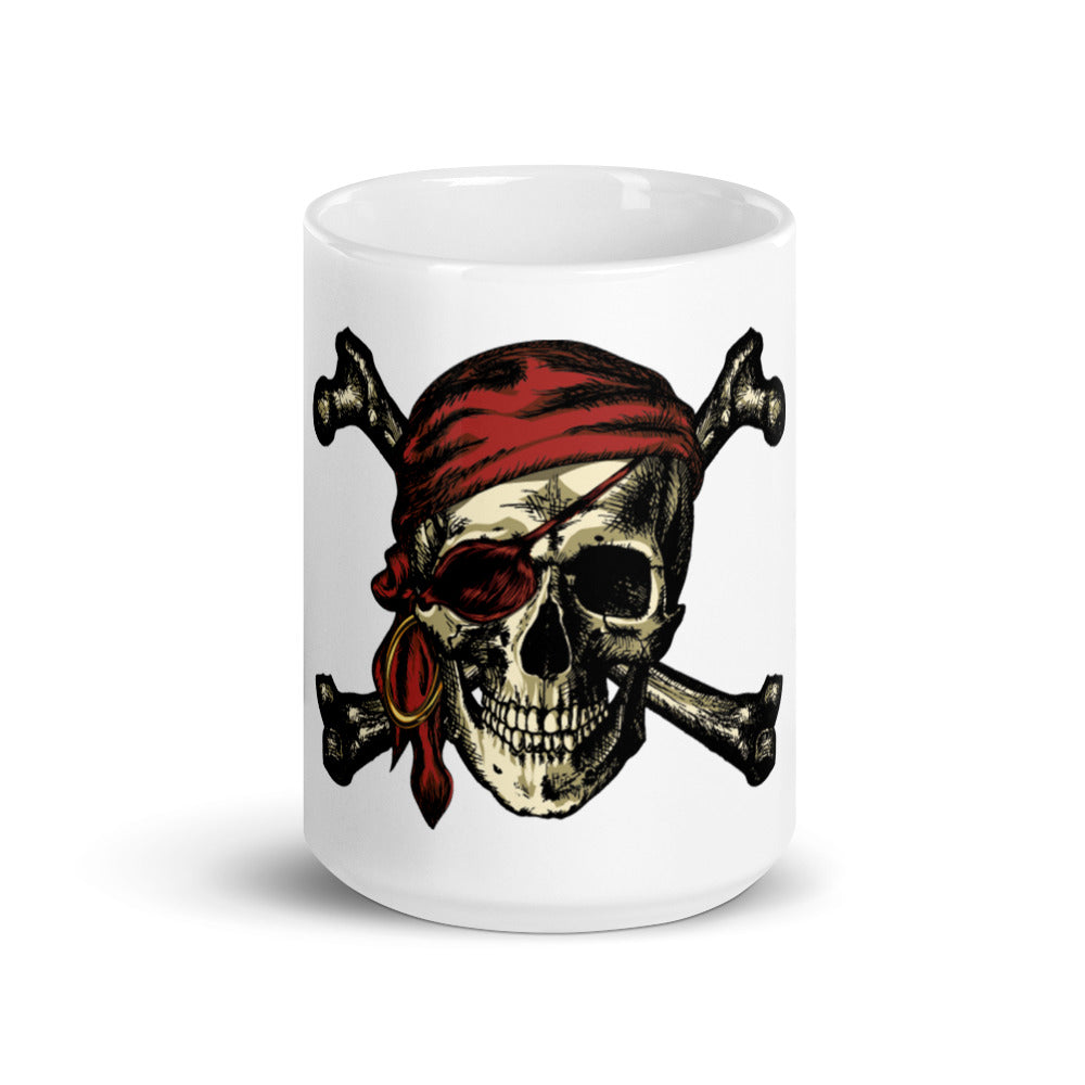 Office Pirate White glossy mug